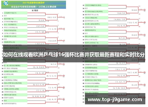 如何在线观看欧洲乒乓球16强杯比赛并获取最新赛程和实时比分